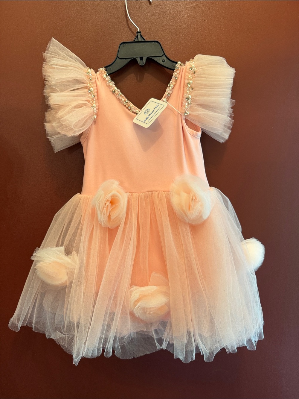 Petite Maison Kids - Peach Tulle Flower Ballet Dress for Kids
